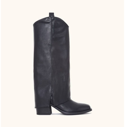 CHAUSSURES FEMME BOTTES HAUTES WESTERN BOOTS MISS GABY NOIR