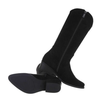 CHAUSSURES FEMME BOTTES MI HAUTES WESTERN MISS CARINA NOIR