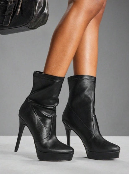 CHAUSSURES FEMME BOTTINES SIMILI CUIR PLATFORM MISS JUDITH