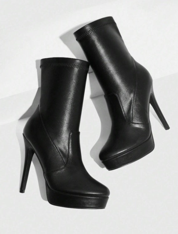 CHAUSSURES FEMME BOTTINES SIMILI CUIR PLATFORM MISS JUDITH