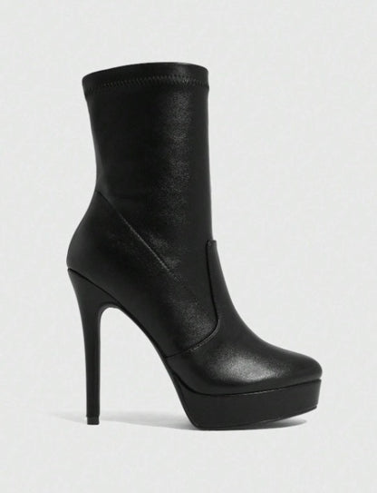 CHAUSSURES FEMME BOTTINES SIMILI CUIR PLATFORM MISS JUDITH