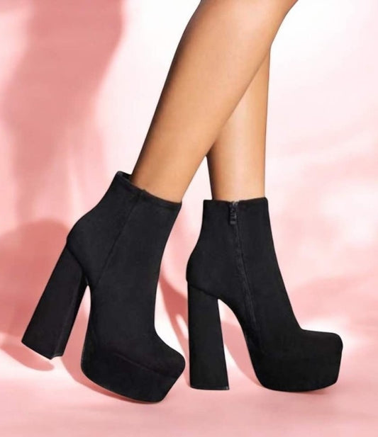 CHAUSSURES FEMME BOTTINES SUEDINE PLATFORM MISS BERENICE NOIR