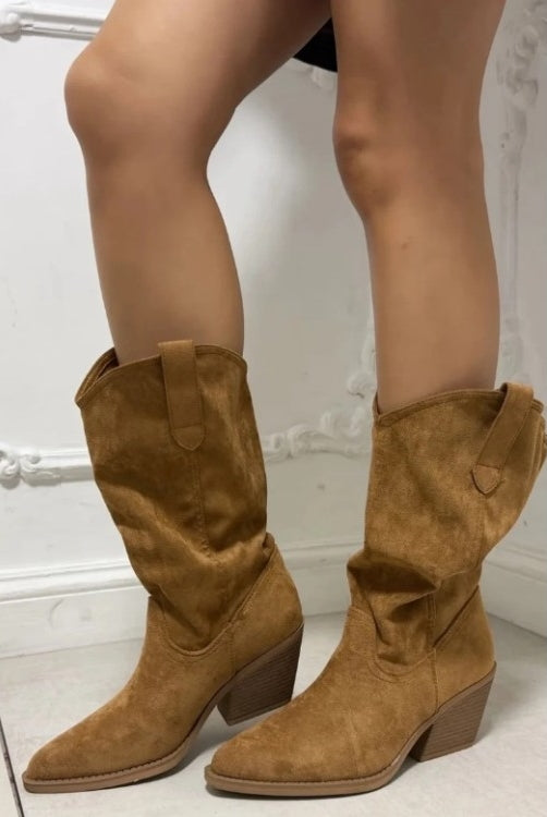 CHAUSSURES FEMME BOTTINES WESTERN TEXAS MISS LALY CAMEL