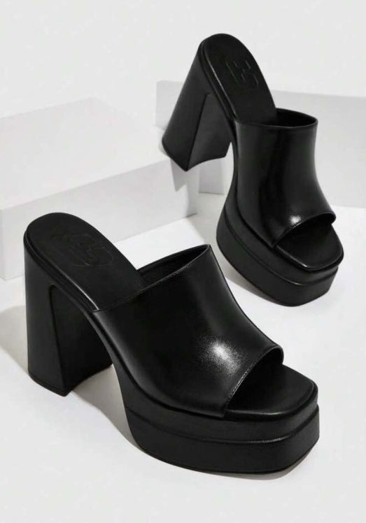 CHAUSSURES FEMME ESCARPINS TALONS HAUTS PLATFORM SIMILI CUIR SOIREE MARIAGE MISS MICHELLE NOIR