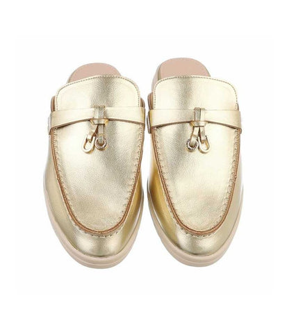CHAUSSURES FEMME MOCASSINS OUVERT MISS LILLY OR GOLD