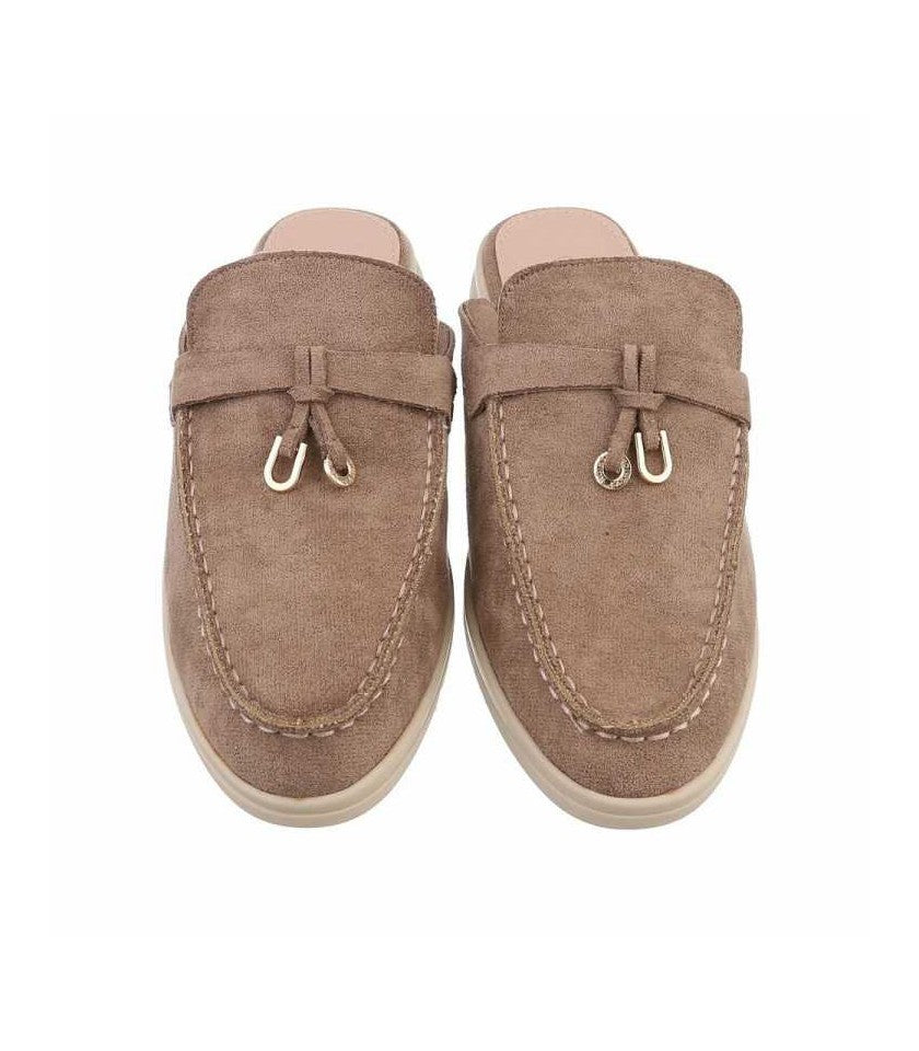 CHAUSSURES FEMME MOCASSINS OUVERT MISS LILLY TAUPE