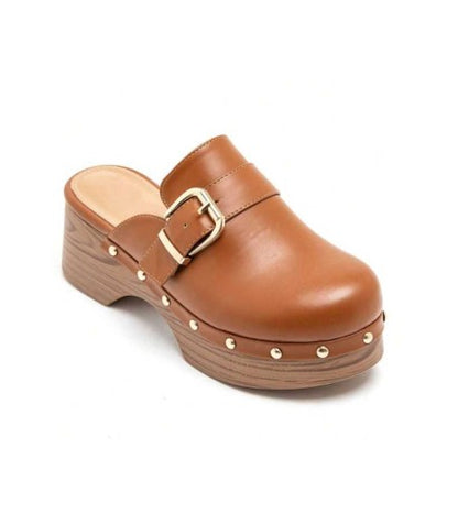 CHAUSSURES FEMME SABOT BOUCLE CAMEL EN BOIS MISS MIA - MissKCY