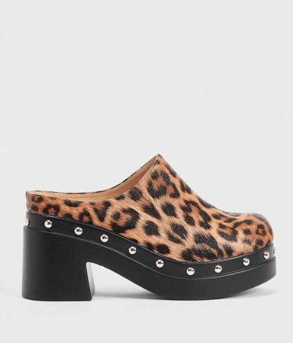 CHAUSSURES FEMME SABOT LEOPARD EN BOIS MISS SABINE - MissKCY
