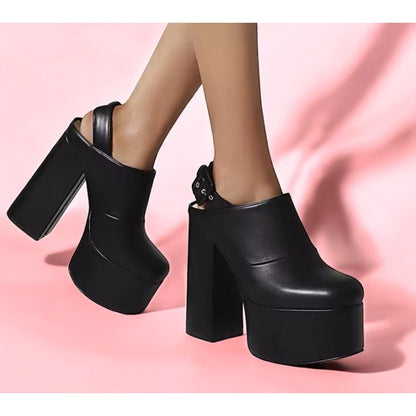 CHAUSSURES FEMME SABOT PLATFORM NOIR MISS KCY