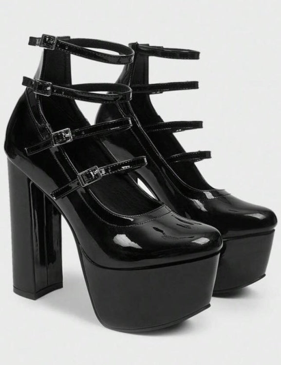 CHAUSSURES FEMME SOIREE MARIAGE ELEGANT CONFORT MISS MARISSOL NOIR VERNIS