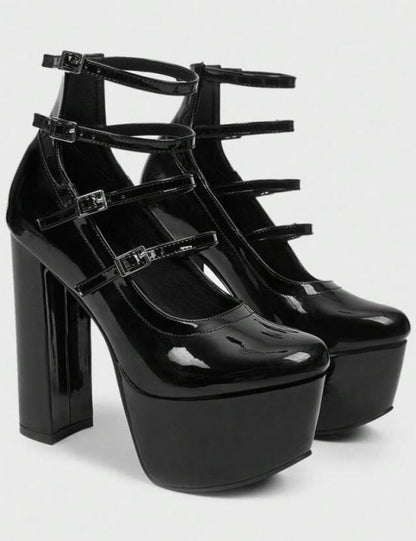 CHAUSSURES FEMME SOIREE MARIAGE ELEGANT CONFORT MISS MARISSOL NOIR VERNIS