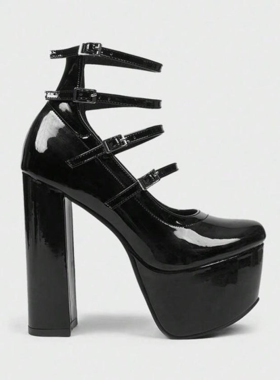 CHAUSSURES FEMME SOIREE MARIAGE ELEGANT CONFORT MISS MARISSOL NOIR VERNIS