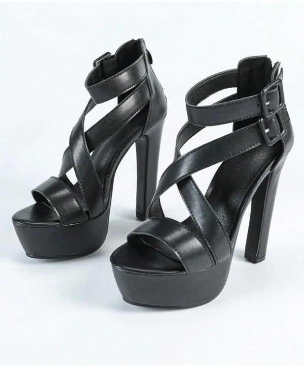 CHAUSSURES FEMME TALON PLATFORM NOIR MISS DON