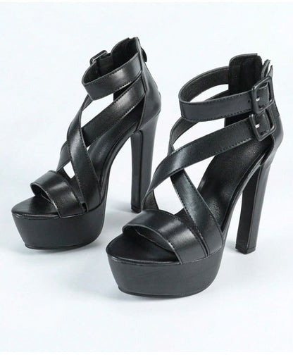 CHAUSSURES FEMME TALON PLATFORM NOIR MISS DON