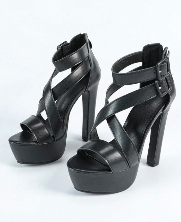 CHAUSSURES FEMME TALON PLATFORM NOIR MISS DON