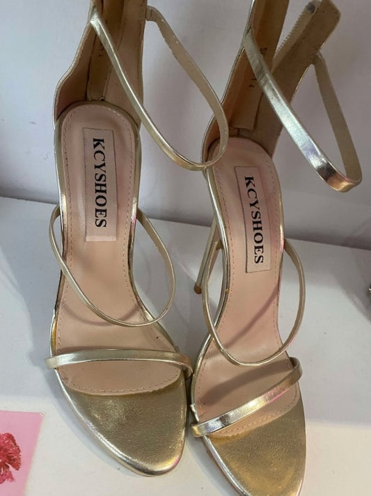 CHAUSSURES FEMME TALON SANDALES T STRAPPY GOLD OR PROMO