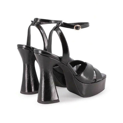 CHAUSSURES FEMMES TALON HAUT PLATFORM LANIERES CROISES MISS ORLANE NOIR
