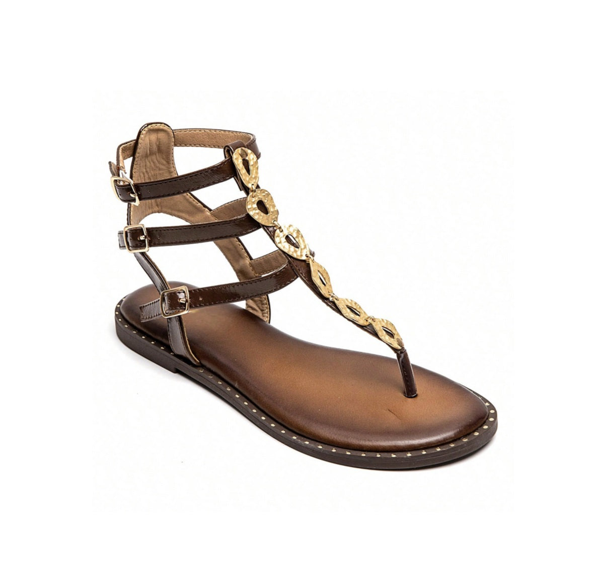 Chaussures femme sandales choco mettalique or miss alessia