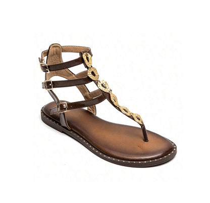 Chaussures femme sandales choco mettalique or miss alessia