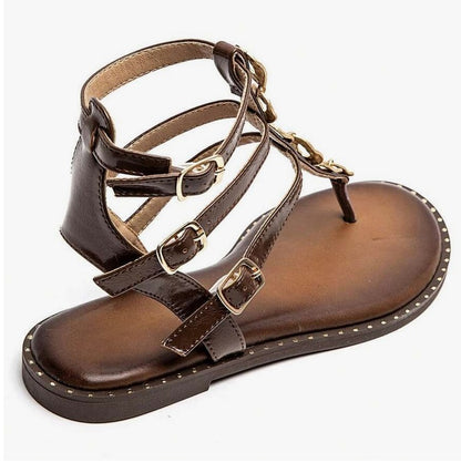 Chaussures femme sandales choco mettalique or miss alessia