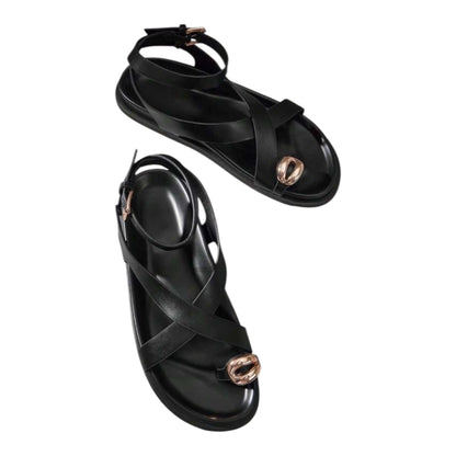 Sandales Gladtior Chic à Détail Métallique - Élégance & Confort d'Été