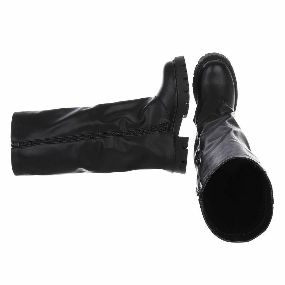 BOTTES HAUTES NOIRES ASPECT CUIR – EFFET GUÊTRE, BOUCLES & ZIP ARGENTÉS MISS BRIDGET