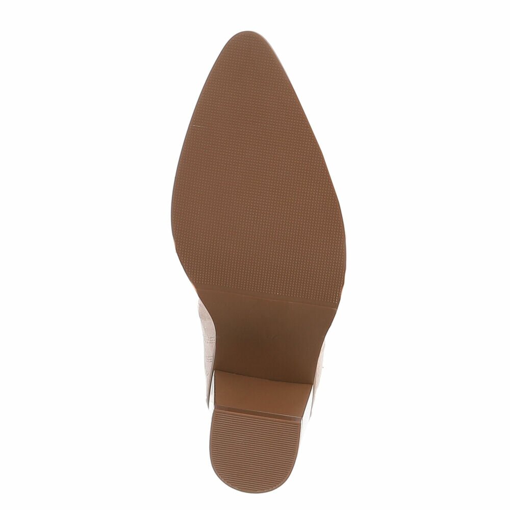 BOTTES WESTERN HAUTES BEIGE ASPECT DAIM – SURPIQÛRES BRODÉES & TALON BOIS MISS ASHER