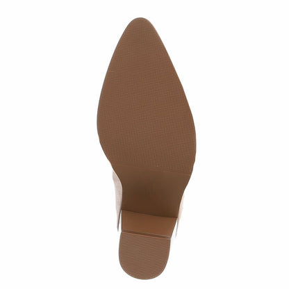 BOTTES WESTERN HAUTES BEIGE ASPECT DAIM – SURPIQÛRES BRODÉES & TALON BOIS MISS ASHER