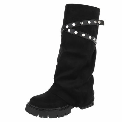 CHAUSSURES FEMME BOTTES HAUTES MISS BILLIE NOIR