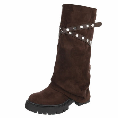 CHAUSSURES FEMME BOTTES HAUTES MISS BILLIE CHOCO BROWN