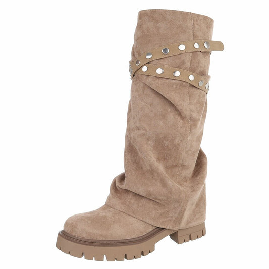 CHAUSSURES FEMME BOTTES HAUTES MISS BILLIE BEIGE