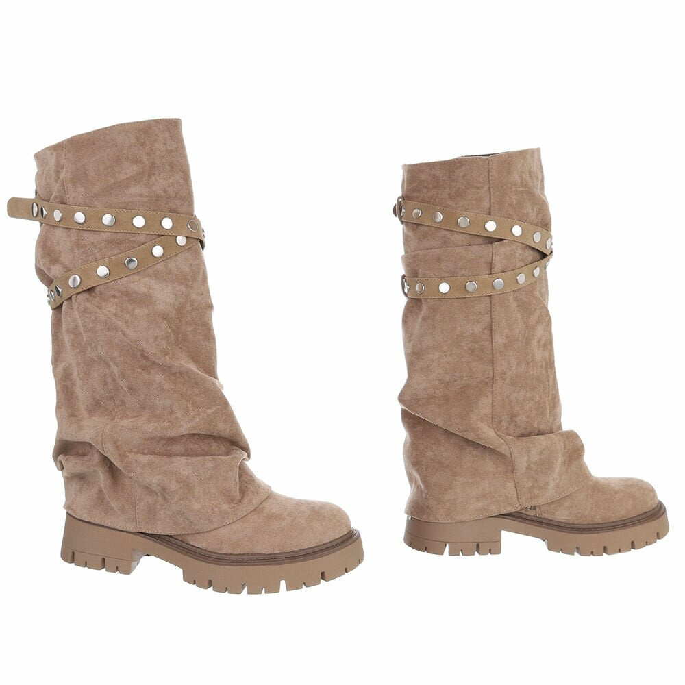 CHAUSSURES FEMME BOTTES HAUTES MISS BILLIE BEIGE