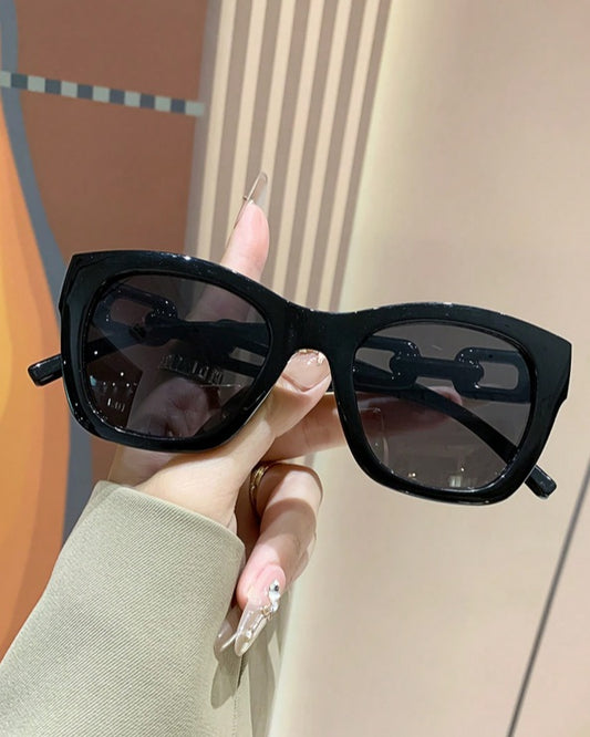 Lunettes de soleil chaine femme glamour miss fab noir