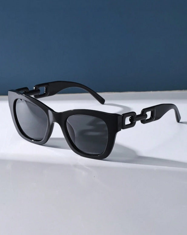 Lunettes de soleil chaine femme glamour miss fab noir