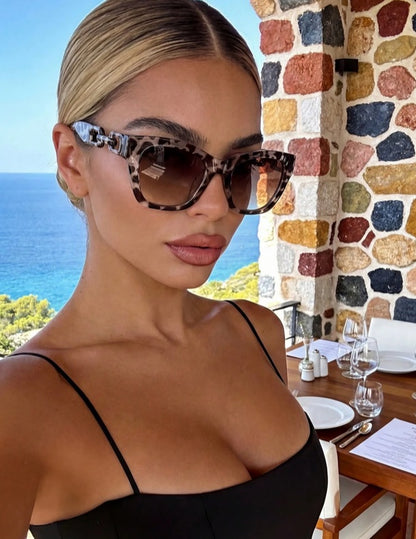 Lunettes de soleil chaine femme glamour miss fab leopard