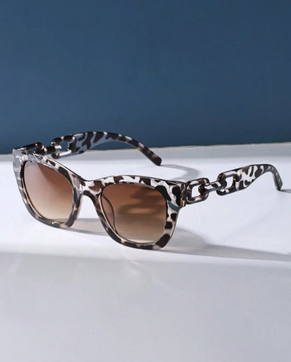 Lunettes de soleil chaine femme glamour miss fab leopard