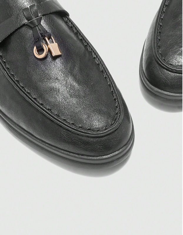 Mules Loafers fermée noir vegan