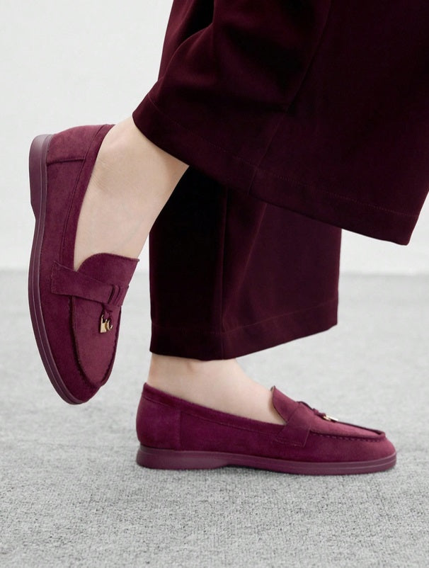 Mules Loafers fermée framboise