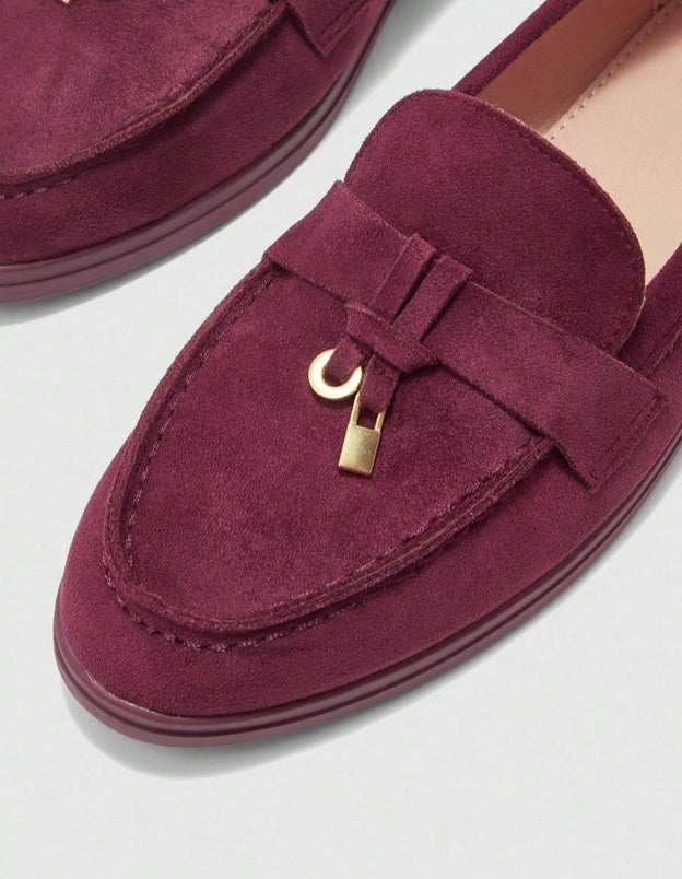 Mules Loafers fermée framboise
