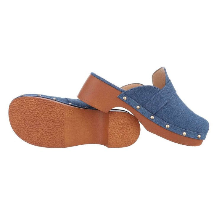 Mule en Denim à Talon – Style Rétro Chic & Intemporel Miss CLARA - MissKCY