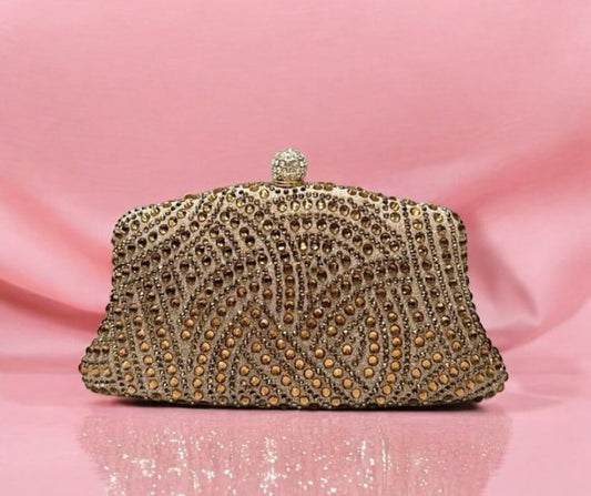 Pochette soirée champagne bronze – Éclat Prestige