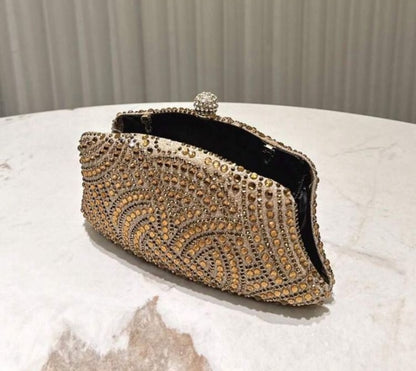 Pochette soirée champagne bronze – Éclat Prestige