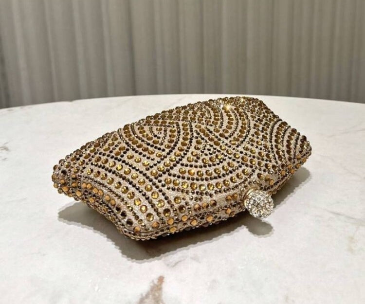 Pochette soirée champagne bronze – Éclat Prestige