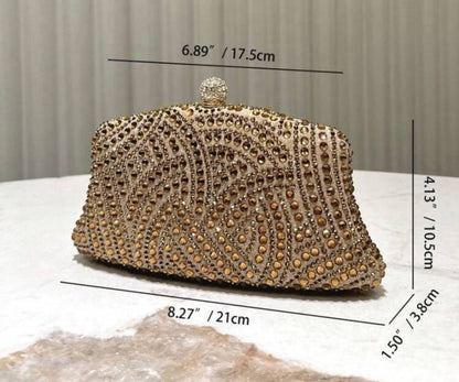 Pochette soirée champagne bronze – Éclat Prestige