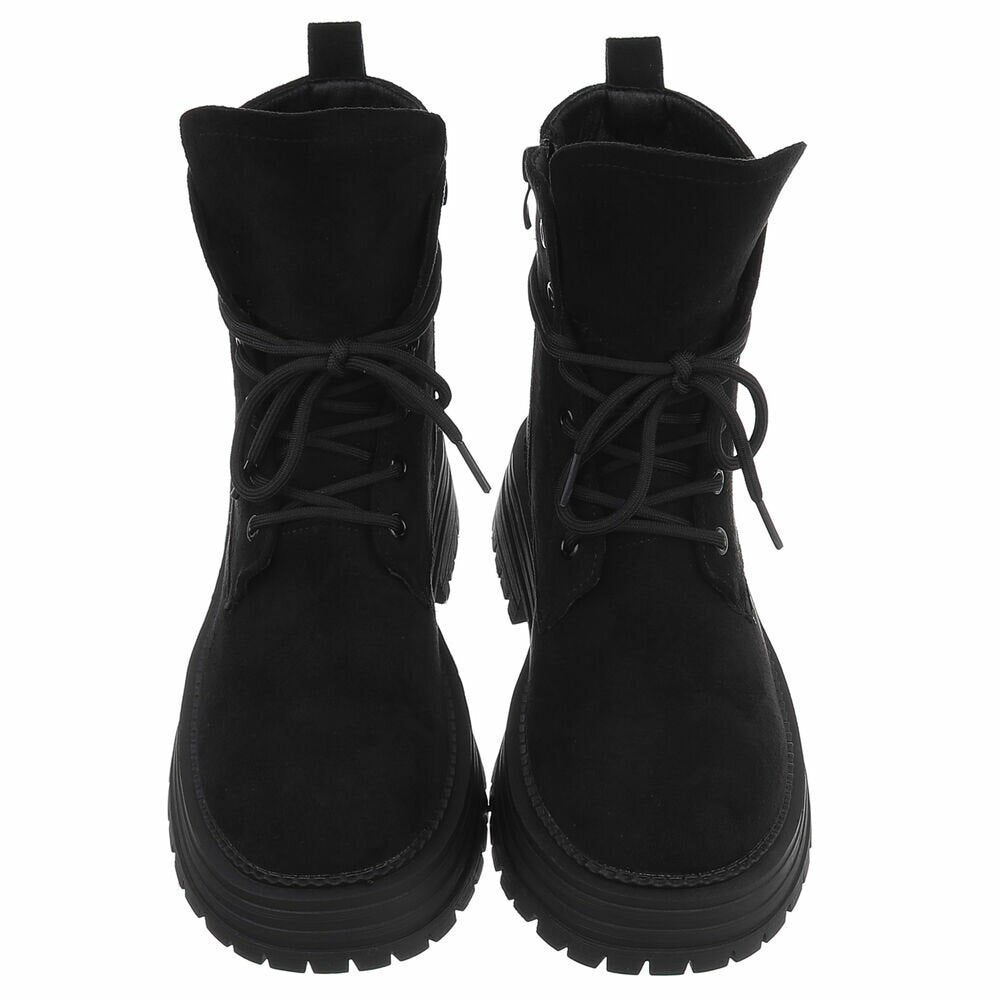 BOTTINES À LACETS NOIRES SUÉDINE PREMIUM – RABAT & SEMELLE CRANTÉE MISS ANGIE