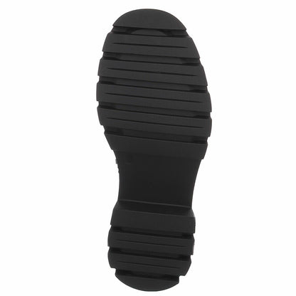BOTTES CHELSEA NOIRES ASPECT CUIR LISSE – SEMELLE CRANTÉE PLATEFORME MISS AUDRINA
