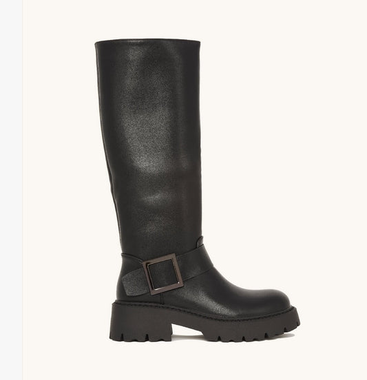 CHAUSSURES FEMME BOTTES BICKER SEMELLE CRANTEE MISS NESSA NOIR