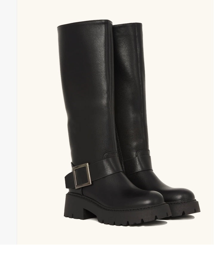 CHAUSSURES FEMME BOTTES BICKER SEMELLE CRANTEE MISS NESSA NOIR