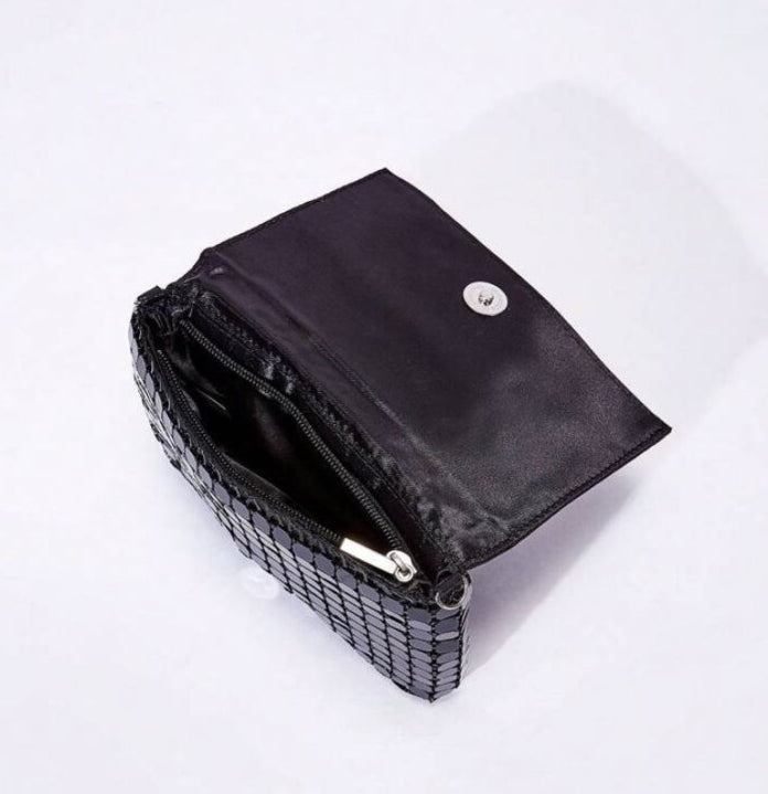 Sac de soirée luxe noir à strass – Éclat Élégant