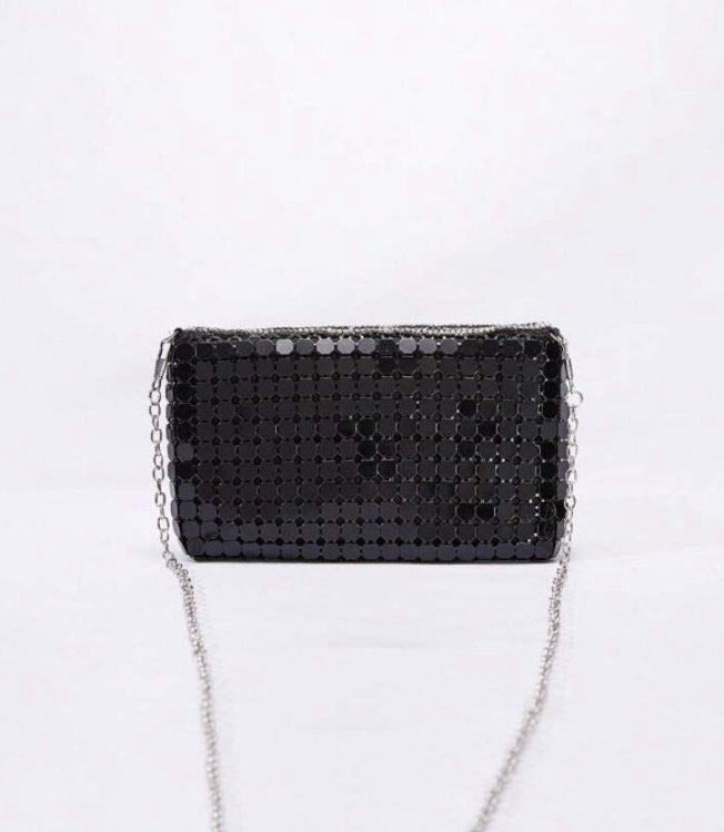 Sac de soirée luxe noir à strass – Éclat Élégant